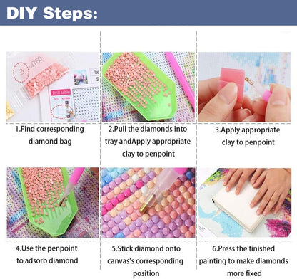 ijbnhd 3 Pack Diamond Art Kits for Adults, Animals Diamond Painting Kits for Adults Beginners, 5D DIY Paint with Diamonds Gem Art Dots Set for Home Wall Decor 12 x 16 Inch (Bear and Tiger)
