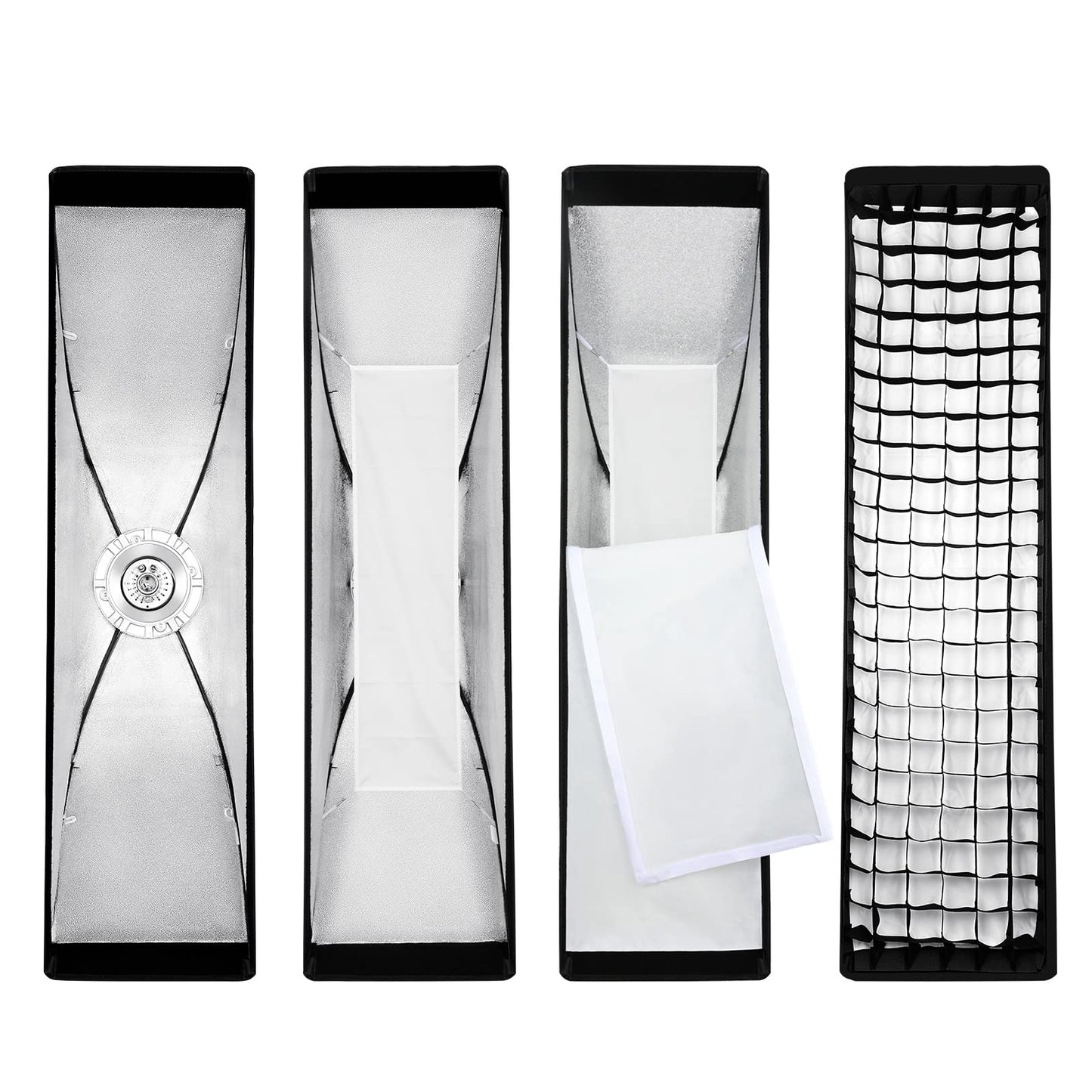 Godox 13 x 63 inch Strip Beehive Honeycomd Grid Softbox with Bowens Mount Speedring Compatible for Godox Studio Flash and Other Strobe Lighting&Carry Bag(2PCS) (35 x 160cm)