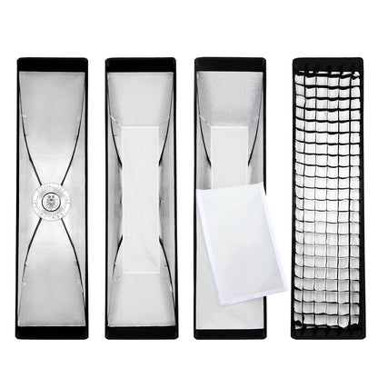 Godox 13 x 63 inch Strip Beehive Honeycomd Grid Softbox with Bowens Mount Speedring Compatible for Godox Studio Flash and Other Strobe Lighting&Carry Bag(2PCS) (35 x 160cm)
