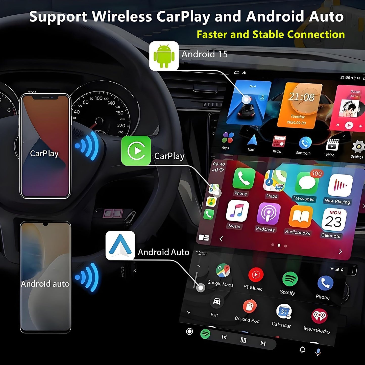 for Ford F150 Radio Upgrade 2004-2008: 7 Inch Touchscreen Car Stereo with Wireless CarPlay Android Auto - 8 Core 4G+64G GPS Navigation Head Unit with Bluetooth WiFi