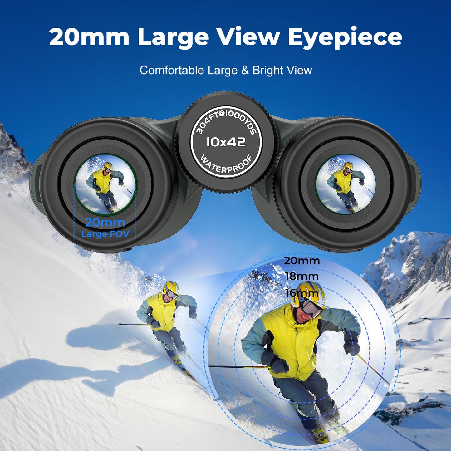 Gosky 10x42 HD Waterproof Binoculars for Adults (1 Pack) and Gosky 12x50 Monoculars (1 Pack) with Universal Phone Adapter - High Power Telescopes for Bird Watching Safari Wildlife Scenery