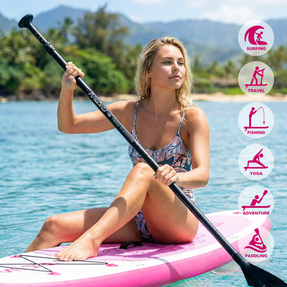 FunWater SUP Inflatable Stand Up Paddle Board 10'6×33"×6" Ultra-Light Inflatable Paddleboard with ISUP Accessories,Fins,Adjustable Paddle, Pump,Backpack