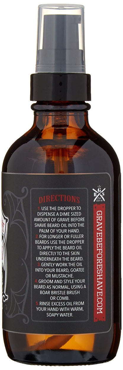 Grave Before Shave Beard Oil (Cigar Blend) 4 oz. Bottle