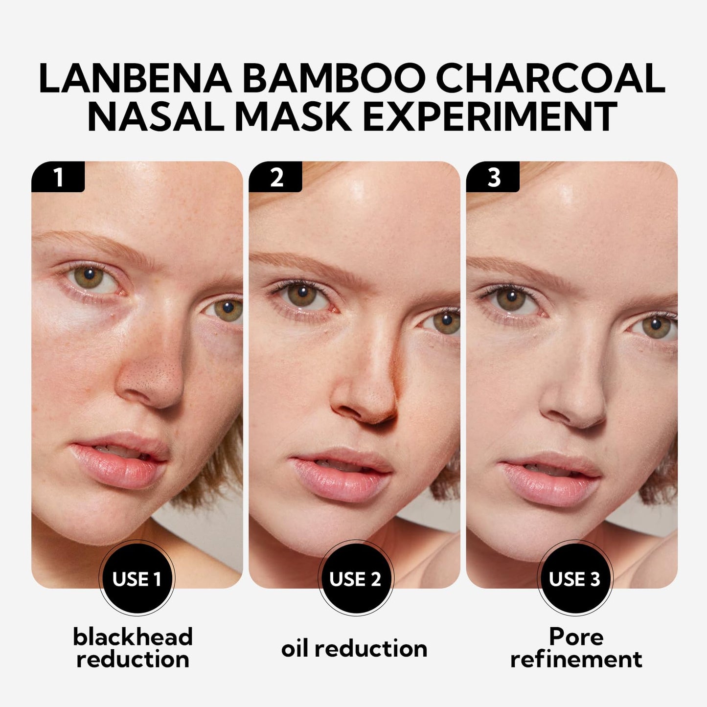 LANBENA 2.0 Blackhead Remover, Nose Plants Pore Strips Deep Cleansing Peel off Mask with Salicylic Acid, Amazonian White Clay, 60Pcs Nose Strips Black Heads Remover from Face