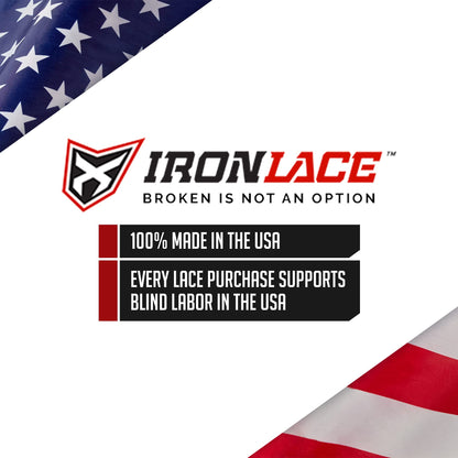 IRONLACE Unbreakable Round Bootlaces - Indestructible, Waterproof & Fire Resistant Boot & Shoe Laces, 1500-Pound Breaking Strength/Pair, Black, 54-Inch, 3.2mm Diameter, 1-Pair
