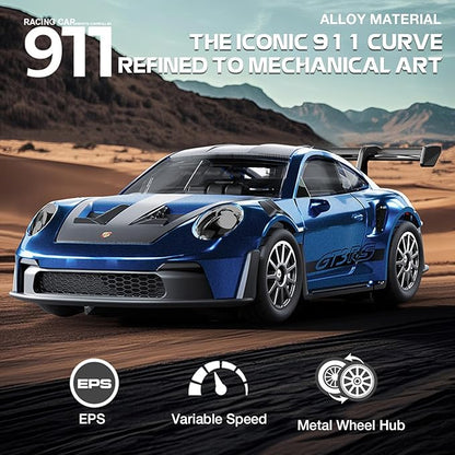 1/43 Scale RC Drift Car Mini GTR35 RC Model Car 2.4GHz 4WD RC Alloy Vehicles with Gyro &amp LED Lights for Adults Hobby Toys (Black)