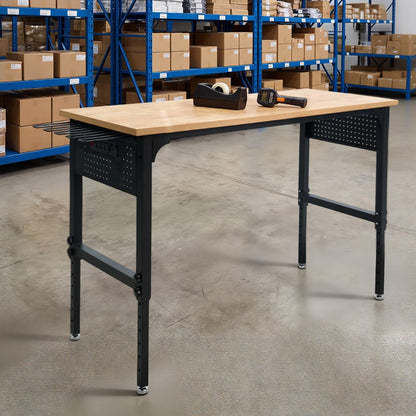 60" Heavy-Duty Garage Workbench, 2300LBS Capacity Work Table with Power Strip, Work Bench for Garage, Workshop, Office, Warehouse & Home