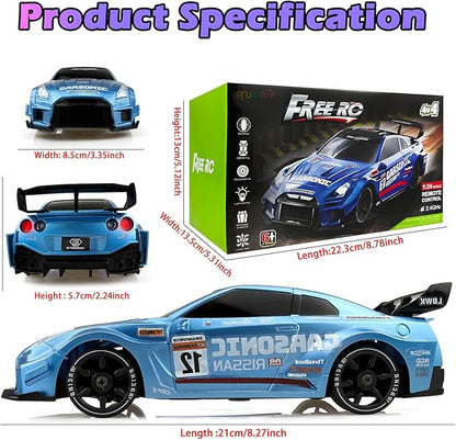 1:24 RC Drift 2.4GHz with LED Light Race Car Toys for Boys and Girls Aged 6+ Speed Adjustable up to 23Km/H High-Speed RC Racing Cars Toy Gift for Boys &amp Girls (Blue)