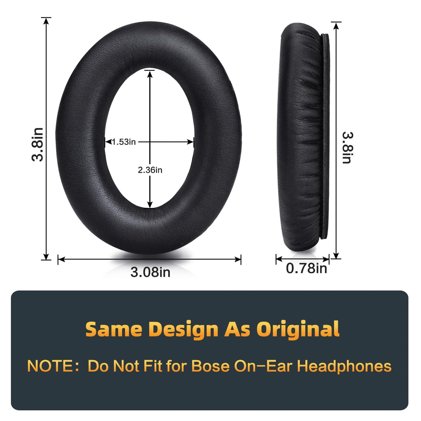 Premium Replacement Ear Pads for Bose QC35 & QC35ii Headphones Made by GEVO- Comfortable Adaptive Memory Foam and Extra Durable - Fits QuietComfort 35 & 35ii / SoundLink 1&2 AE（Over-Ear） (Black)