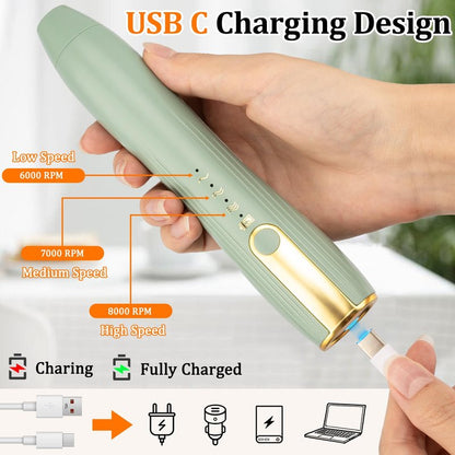 TonJin Frother Wand Rechargeable USB-C Milk Frother Handheld Mixer Electric with 2 Whisk Heads, 3 Speeds Adjustable Coffee Drink Mixer for Lattes, Matcha, Hot Chocolate, Egg, Matcha(Green)