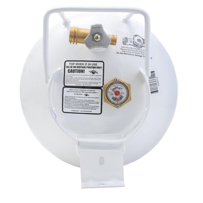 Flame King YSN201HZL 20-LB Steel Horizontal Propane Tank Cylinder for Fire Pits and Tables, Patio Heaters, Barbeques, RVs, and Truck Campers, White