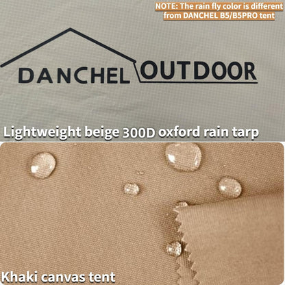 DANCHEL OUTDOOR Waterproof Rain Fly for Bell Tent, 4 Season Yurt Tent Rain Cover Protector Tarp Glamping Gears, PU5000mm Lightweight Oxford Polyester, Beige 4m/13ft