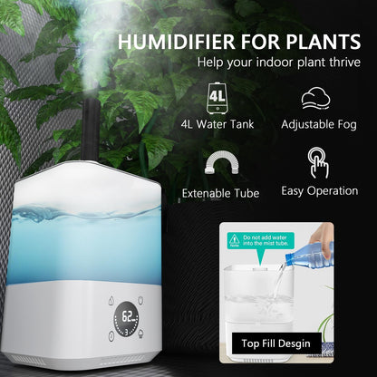 TopoGrow Upgrade Integrated Auto Grow Tent Kit Complete Kit, S1000 LED Grow Light, 32"x32"x64" Grow Tent, 4“ Ventilation with Inline Fan, Carbon Filter, Irrigation Kit, Humidifier and Clip Fan