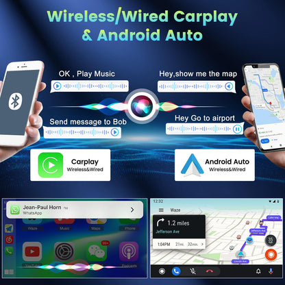 [2+64G] Android Radio for Ford Expedition 2007-2015 (Only for Manual A/C) - 9 inch HD Touchscreen Car Stereo - Wireless Carplay and Android Auto, HiFi, WiFi, GPS, SWC + Canbus + AHD Backup Camera