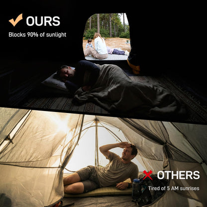 EVER ADVANCED 4 Person Blackout Camping Tent, 60s Easy Setup Instant Cabin Tent for Family, 4000mm Water-Resistant & UV Protection Light-Blocking Tent with Rainfly for Outdoor Travel, 8' x 7' x 59"
