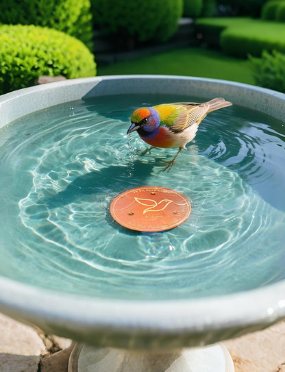 Skiennix 2-Pack Copper Bird Bath Cleaning Disks - 99.9% Pure Copper, 0.6mm Thick, Triple-Point Support