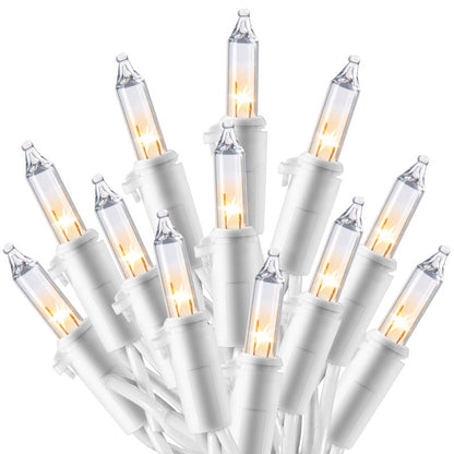 Joiedomi Christmas String Lights Indoor,100 Count Mini Warm Fairy Light Outdoor,21.4 FT Decor for Patio Dorm Classroom Bedroom Holiday Wedding Party Garland Birthday Valentines Day,White Wire