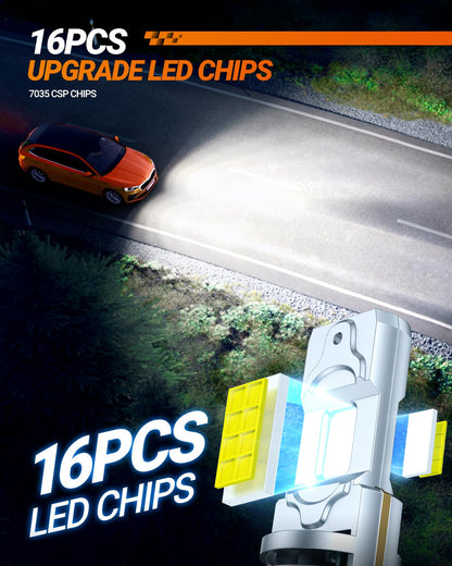 SEALIGHT 5202 LED Fog Light Bulbs, 18000LM 6500K White Light, PS19W PS24W Compatible, Pack of 2