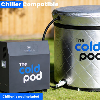 The Cold Pod Cold Plunge Tub: 85 Gal Round Tub with Full-Wrap UV-Reflective Insulation Cover Bundle for Indoor & Outdoors Use - Portable Ice Bath Tub for Athletes&Crossfitters &Wim Hof Enthusiasts