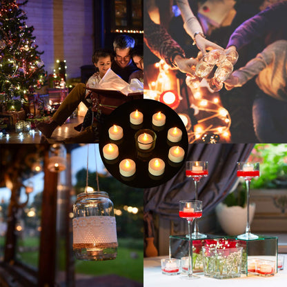 Pandaing Lasts 2X Longer White Flameless Tealight Candles, 40 Pack, Batteries Included, Realistic Tea Lights Candles, Flickering Bright Tealights, Unscented Battery Operated Candles