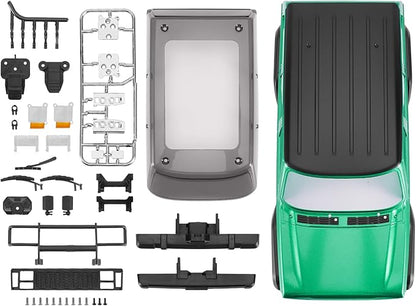 INJORA 6.10in 133g Wheelbase ABS Hardtop Cherokee Body for TRX4M Bronco Defender Chassis 1/18 RC Crawler Upgrade(Green)