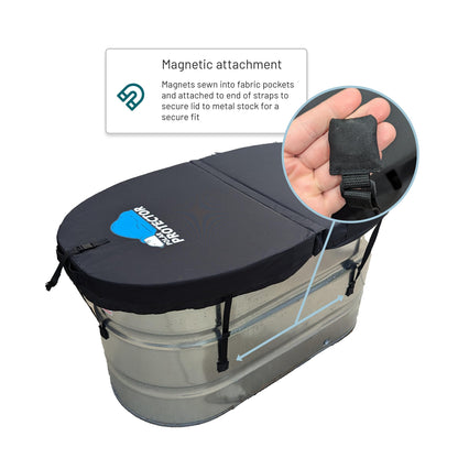 Polar Protector 2×2×6 Insulated Hard Cover for Galvanized Stock Tanks – Magnetic & Hinged Lid Design for Cold Plunge