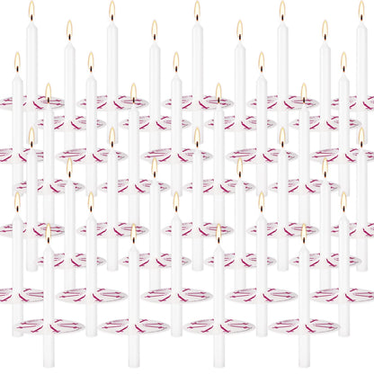 150 Packs Unscented White No Smoke ChurchCandles with Drip Protectors for Devotionalcandlelight Vigil Service.