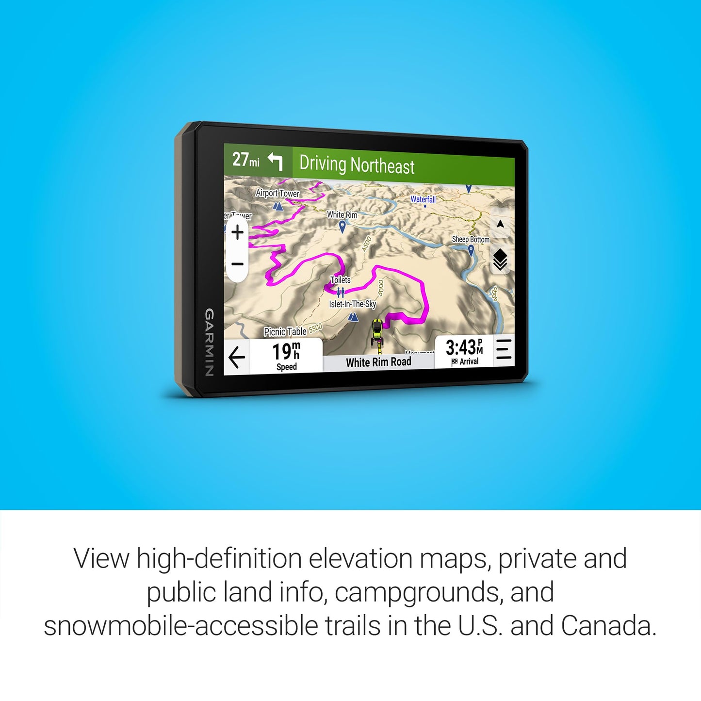 Garmin Tread® 2, Powersport Navigator, 6" Glove-Friendly Display, Built for Extreme Weather, Preloaded Mapping, Snowmobile Trails for U.S. and Canada