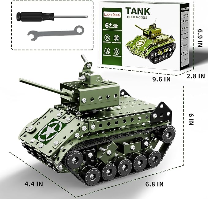 Lucky Doug STEM Building Projects Model Army Tank Set - 284 Pieces STEM Project Building Toys for Kids Ages 8-12 Assembly Science Kit Educational Toys Gift for Kids Boys 7 8 9 10 11 12-16 Years Old