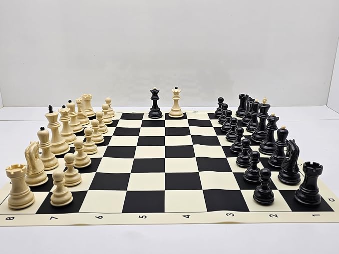 20-inch Foldable Silicone Easy-to-Clean Large Chess Set Family Retro Adult and Children's Chess Portable Travel Game Chess Set with Storage Bag Ideal for Outdoor and Travel Use.
