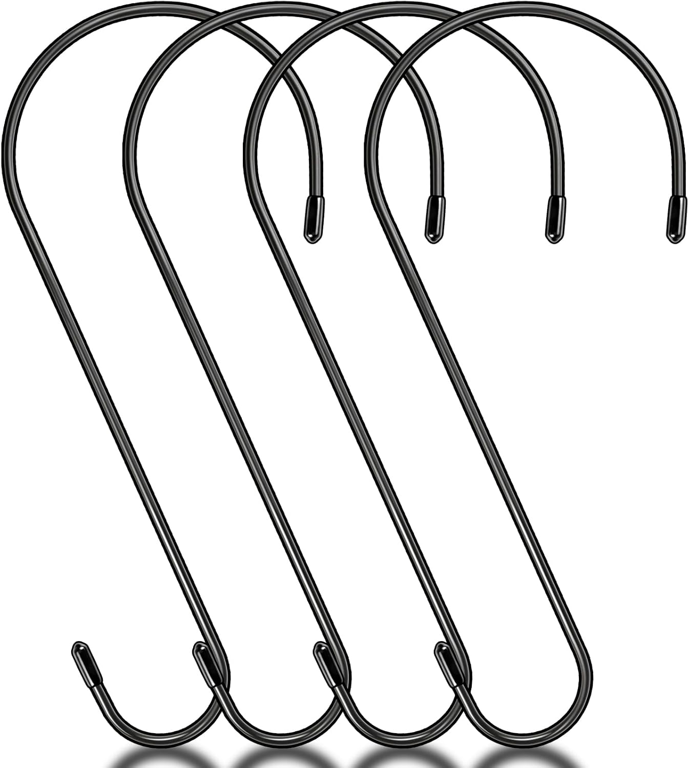 Tree Branch Hooks - 14 Inch Extra Large S Hooks by [Brand Name] for Bird Feeders & Hanging Plants | Heavy Duty Black