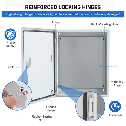 DWALE Outdoor Electrical Box,24 x 16 x 10''NEMA 4X Enclosure IP66 Waterproof & Dustproof, Universal Electrical Project Box with Mounting Plate