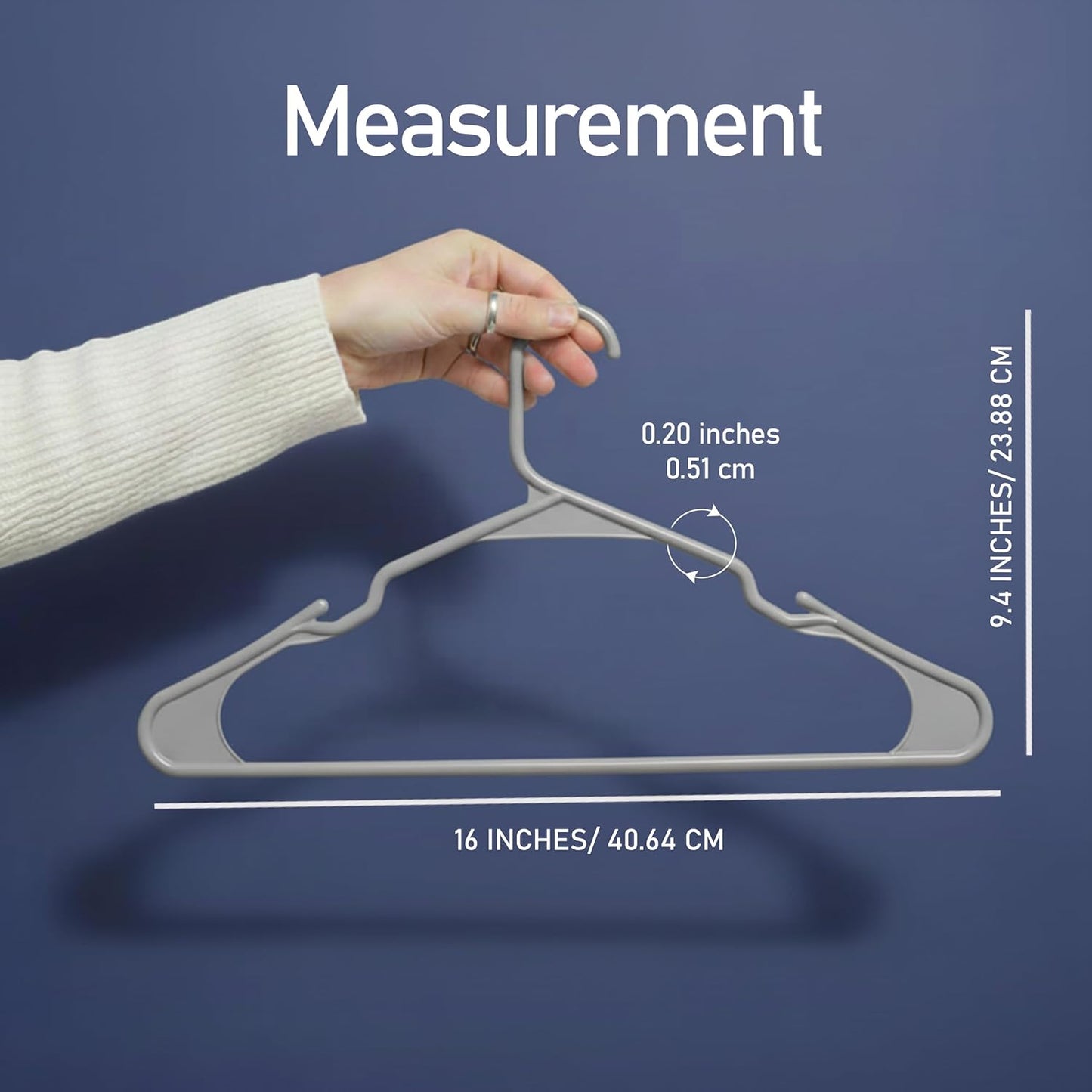 Utopia Home Plastic Hangers - Durable Space-Saving Clothes Hangers - 30 Pack in Grey