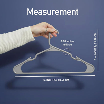 Utopia Home Plastic Hangers - Durable Space-Saving Clothes Hangers - 30 Pack in Grey