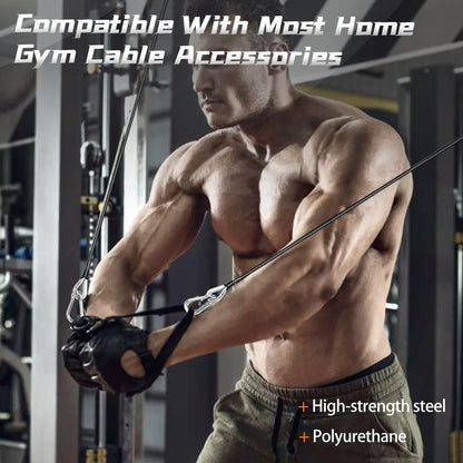 AccEncyc Cable Attachments for Gym, 2PCS Gym Cable Extension Compatible with Gym Accessories, Gym Cable Machine for LAT/Tricep Pull Down, Leg Extensions Machine (39inch)