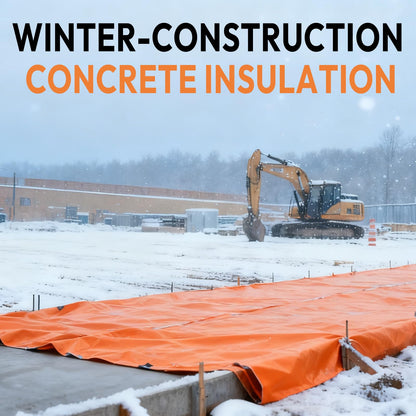 ONENESS Concrete Blanket, Construction Concrete Curing Blanket 3.6mm/0.15inch Thickness, Tarpaulin, Multipurpose Use Waterproof Tarps with Ball Bungee Cords,12' x 24'