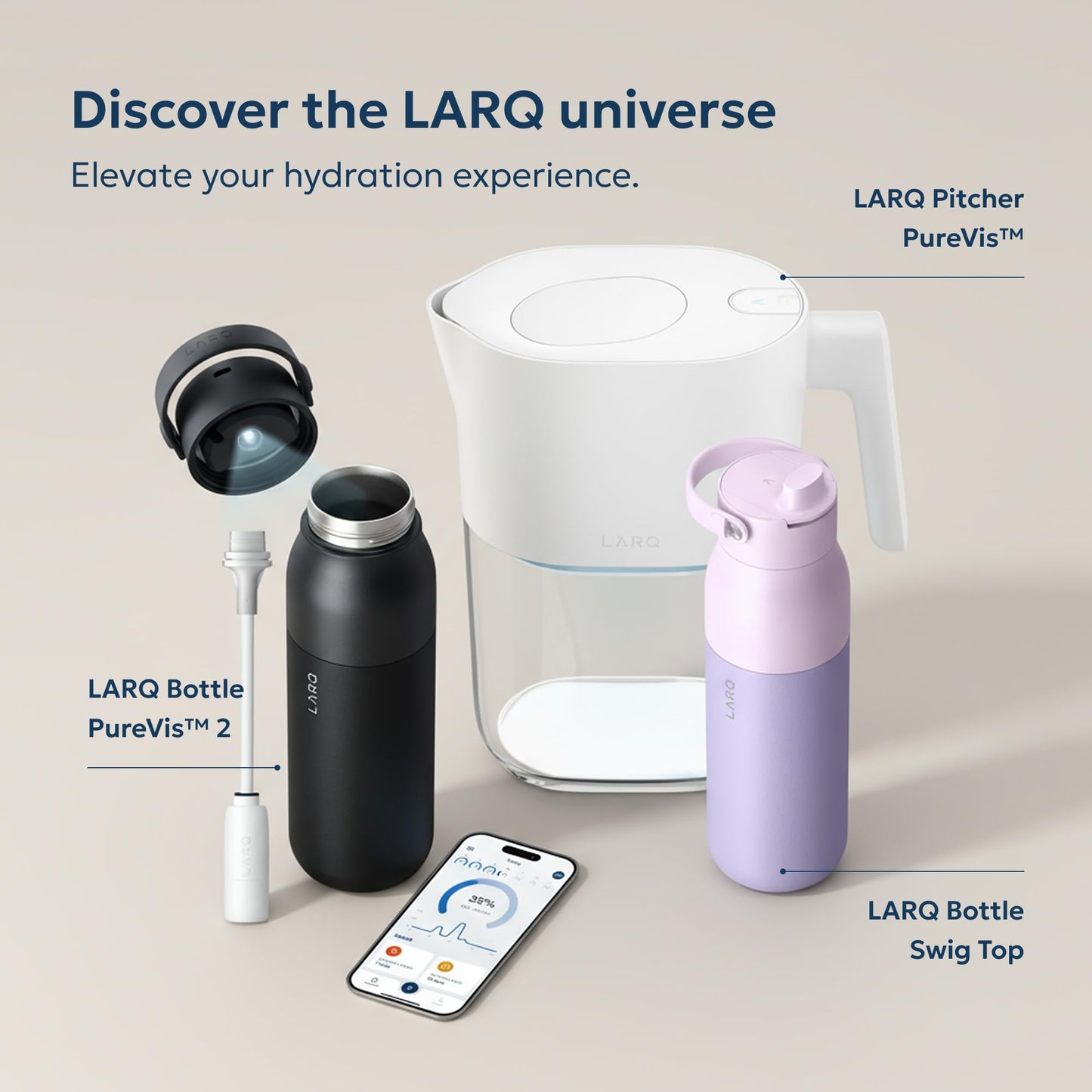 LARQ Bottle PureVis 25 oz - Self-Cleaning and Insulated Stainless Steel Water Bottle with UV Water Purifier and Award-winning Design | Reusable & Travel Friendly, Seaside Mint