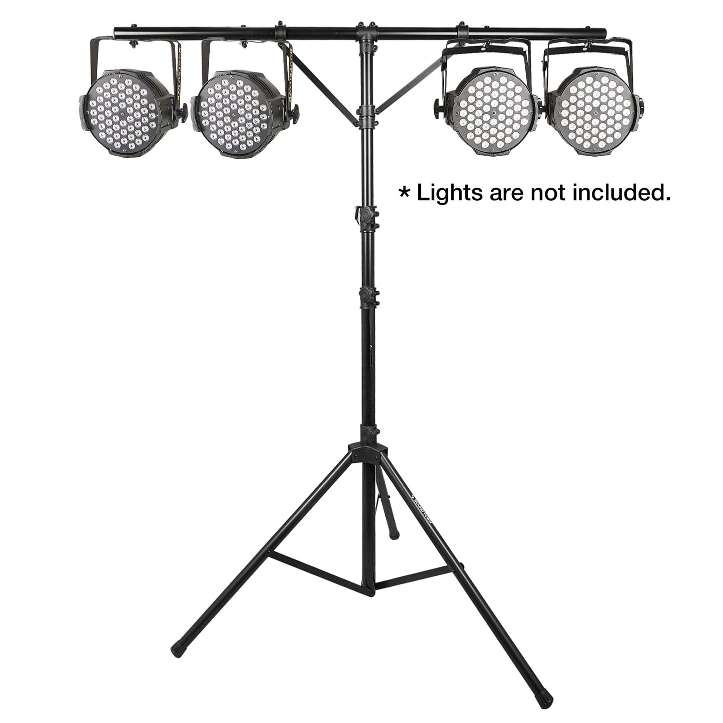 Sound Town 2-Pack DJ Lighting Stand, Height Adjustable, 12 ft Tall, with T-Bar and Tripod Base (STLS-T12-PAIR)