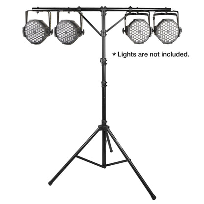 Sound Town 2-Pack DJ Lighting Stand, Height Adjustable, 12 ft Tall, with T-Bar and Tripod Base (STLS-T12-PAIR)