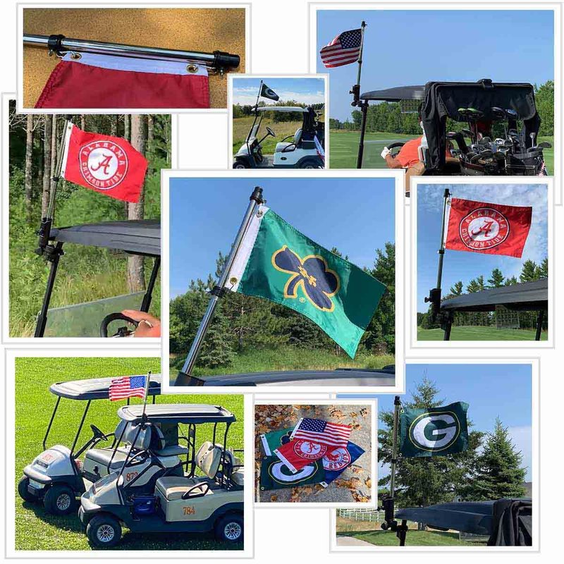 Philadelphia Eagles Golf Cart Flag Pole and Holder Mounting Bracket