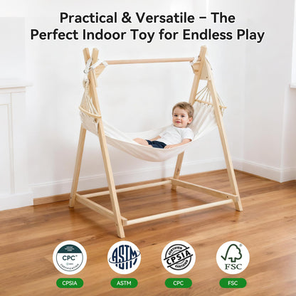 Yrthe Voitom 5-in-1 Baby and Toddler Foldable Swing Set with Stand, Classic Swing, Swing-Seat, Baby Jumper, Hammock, Play Tent