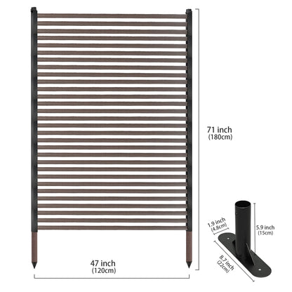 OnlyGarden Outdoor Privacy Screen Fence with Stand 4FT x 6FT, Freestanding Privacy Fence Panels for Outside, No Dig Fence for Air Conditioner, Trash Can, AC Unit, Patio Lattice Fence Trellis Brown