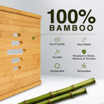 Sound Town DIY 6U Solid Carbonized Bamboo Studio Equipment Rack w/ 14.2" Depth, Ventilation for Recording Room, PA/DJ Pro Audio, Home Audio (STBR-6U)