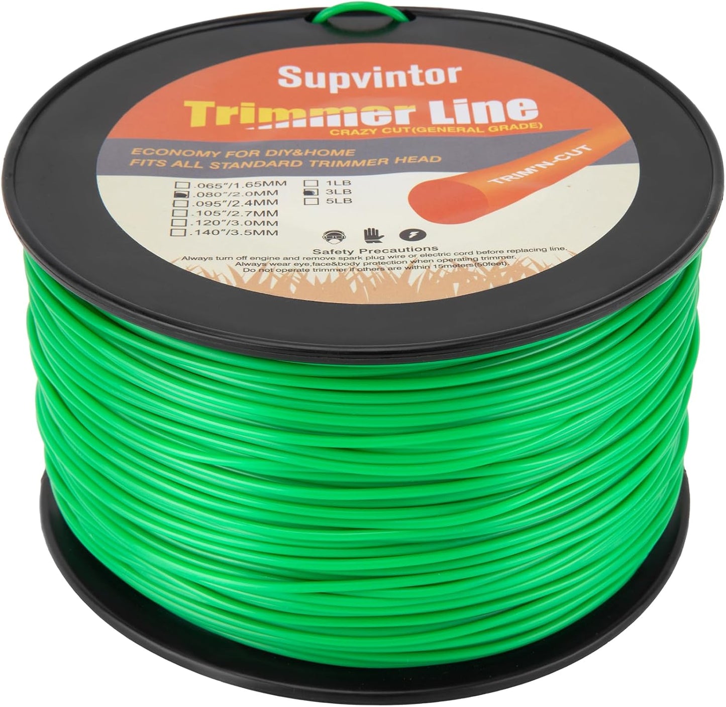 080 Trimmer Line - Heavy Duty .080 Inch String Trimmer Line | 1230ft Commercial Grade Green