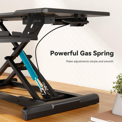 JYLH JOYSEEKER 35" Standing Desk Converter, Height Adjustable Desktop Riser with Keyboard Tray for Two Monitors, Sit to Stand up Computer Workstation for Home Office, Black