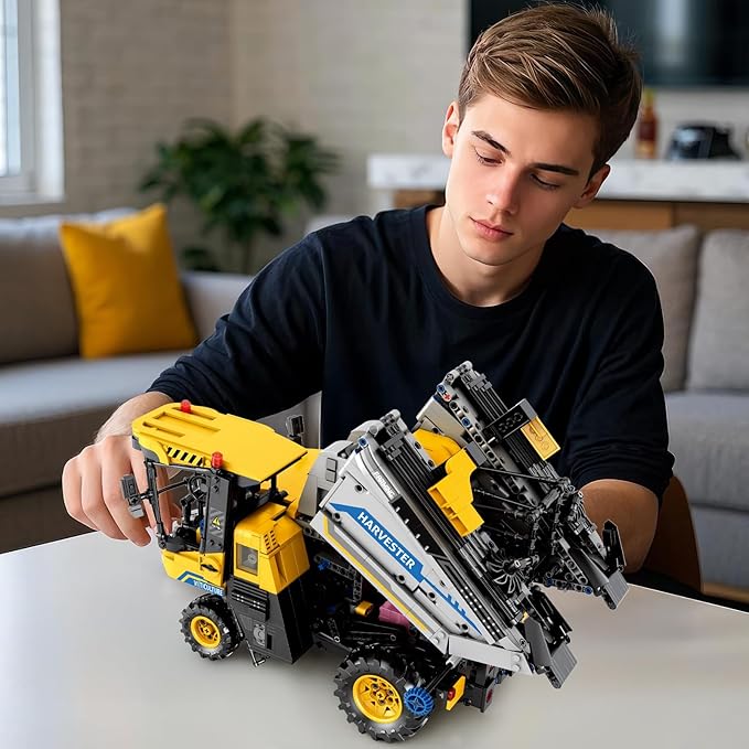 Reobrix Grape Harvester RC Tractor Building Set City Construction Vehicle Set 22026 Farm Technic Truck Model Kit for Adults Collection Decor or Gift for Adult and Machinery Lovers