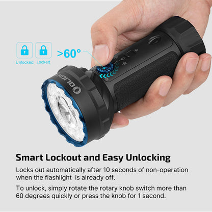 OLIGHT Marauder Mini 2 Bright Flashlight 10,000 Lumen with 750 Meters Beam Distance, Rechargeable Light with Dual Charging & 5 Lighting Modes for Outdoor, Camping, Emergencies (Black)