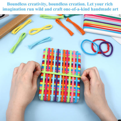 IANFAN 1000 Pcs Weaving Loom Refill Loops 10 Colors 6 Inch Durable Nylon Weaving Loom Bands Potholder Rainbow Refill Loops for Kids Adult DIY Knitting Craft Projects