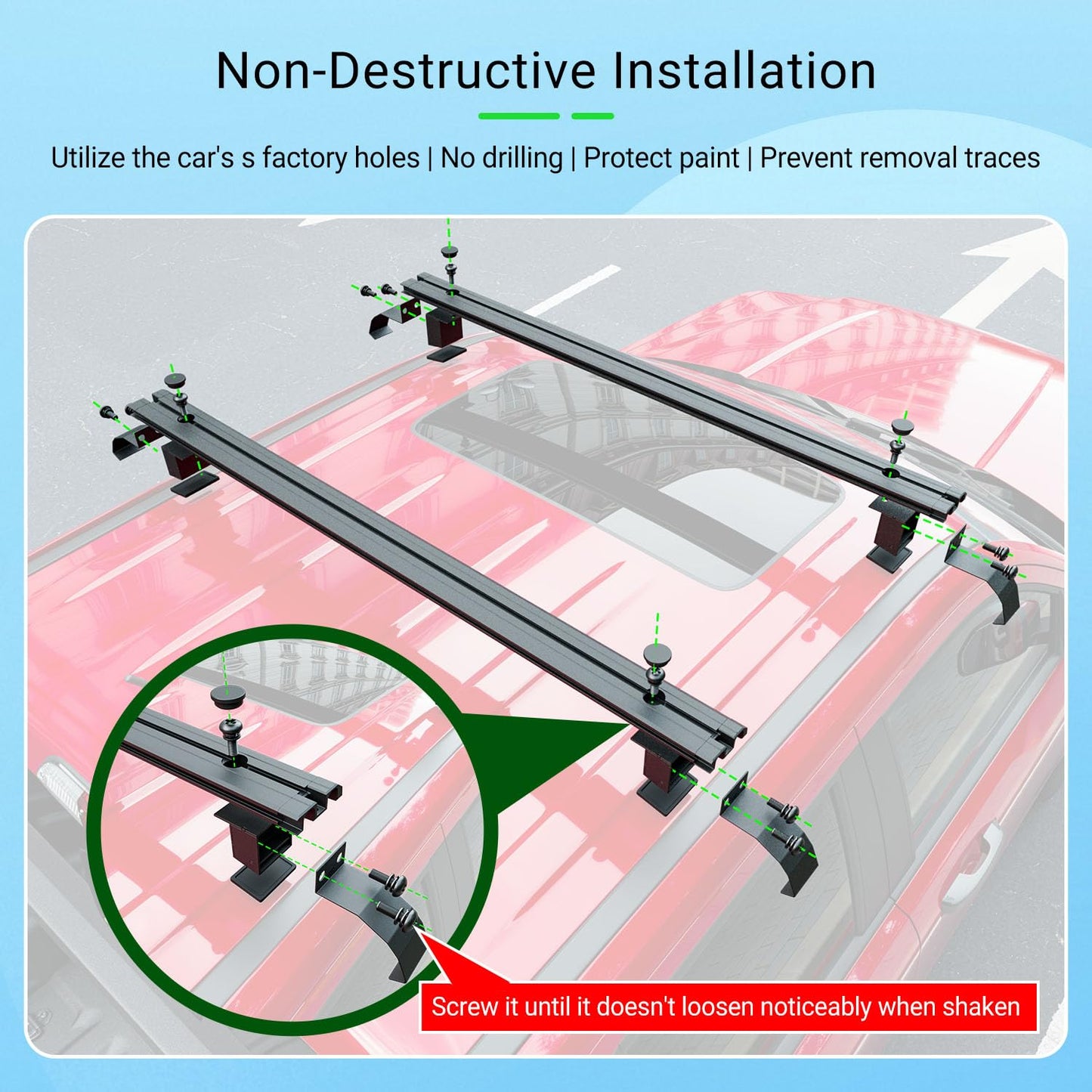 xipoqix Cross Bar Roof Rack Compatible with 2022-2025 Ford Maverick Roof Top Carrier Bar Replacement for 2022-2025 Ford Maverick Accessories