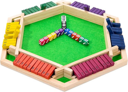 Shut The Box Game Wooden Board Game -2-6 Player Math Game - Educational and Entertaining